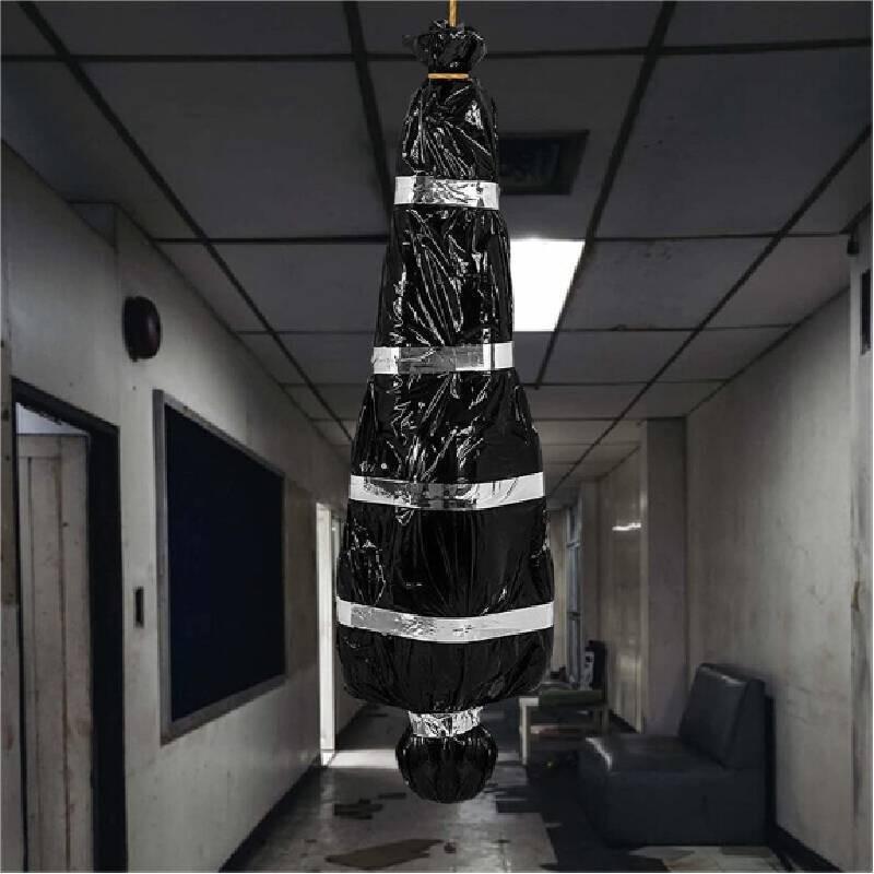 Realistic Halloween Fake Corpse Prop Plastic Material Modern Style 150cm Red