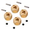 4 Pcs Brass Weighted Wheel Hex Hub 8/9/10MM For 1/10 Rc Crawler Vehicle Axial SCX10 90046 RR10 RGT 86100 MST UTB18 Parts