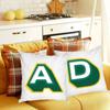 Green 3D Alphabet Letter Effect Print White Square Pillow Case Cushion Cover Adult Children Home Housewarming Birthday Gifts