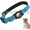 Waterproof AirTag Dog Collar W/ Reflective Strip & Soft Padding, Adjustable Nylon for Small-Medium-Large Dogs, Black, L (16.1"-23.6")