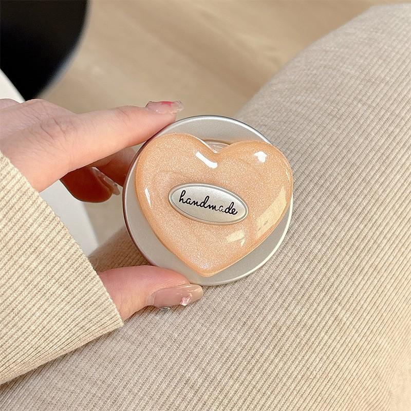 

Little Fresh Girl Heart Shaped Phone Airbag Bracket Magnetic Flash Powder Magsafe Ring Desktop Watching TV Series Lazy