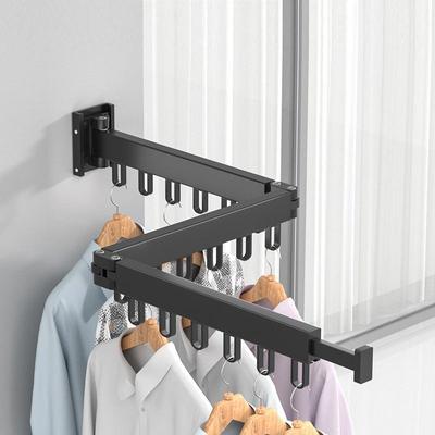 Wall-Mounted Retractable Clothes Drying Rack for Balcony and Bay Windows