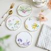 English-Style Afternoon Tea Coffee Coaster With Bell Orchid Plant Design Onderzetters Voor Glazen Ceramic Lace Coasters 11cm