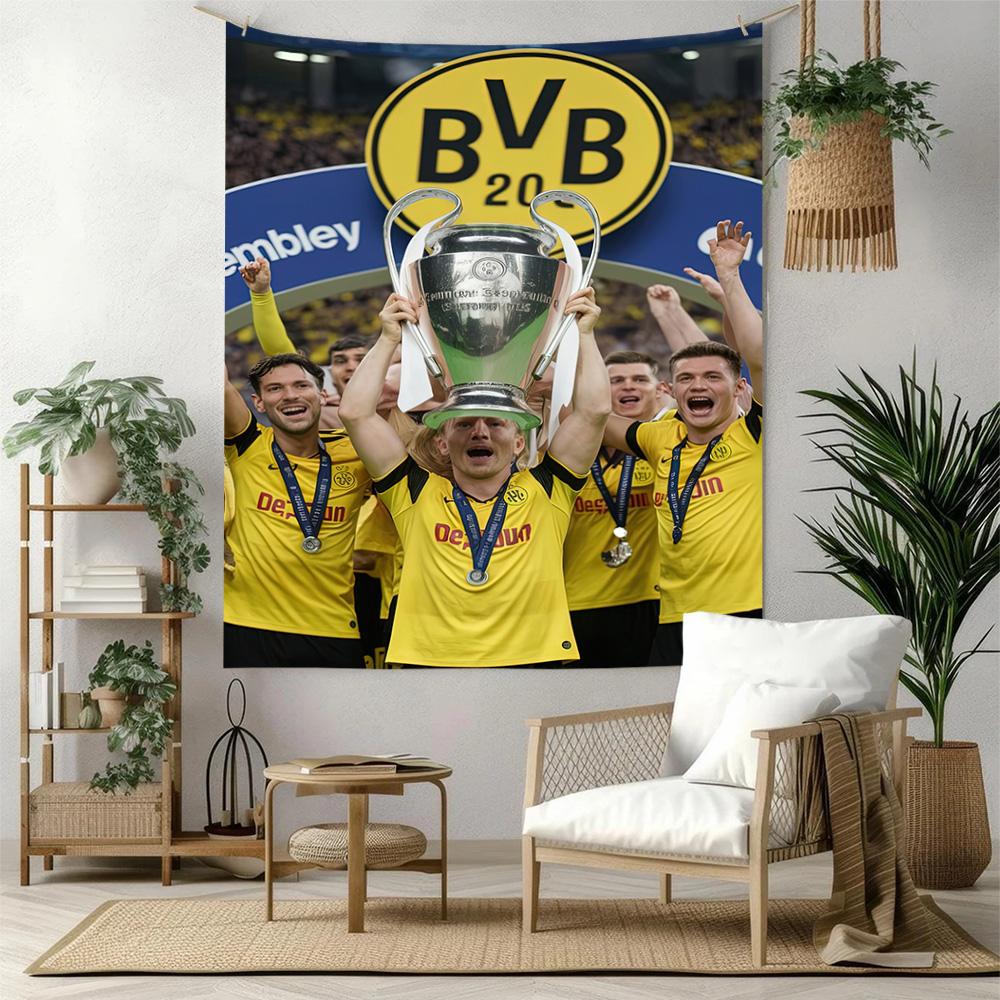 Borussia Dortmund Wall Decor Tapestry Art For Pet Memorial Birthdaywedding Party Backdrop Family Gift
