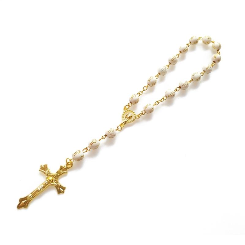 Fashion Bracelet Cross Shaped Pendant Bracelet Girl Bracelets Alloy Acrylic Material Jewelry Gift for Women Men Children