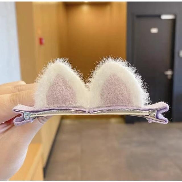 1 Pair Women Plush Hair Clip Fashion Colorful Cat Ear Hairpin Female Small Hair Clip Girls Hair Accessories