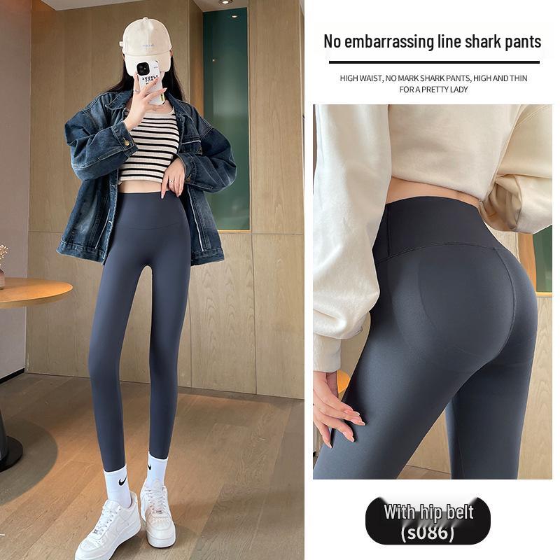Women's Gray Barbie Yoga Pants - Fleece-Lined, Thick, Tight Leggings for Autumn/Winter 2025