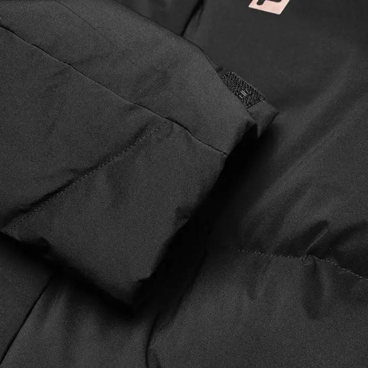 Fila Fleece Hooded Sports Casual Down Jacket Women Outerwear Deep-Black A51W441916ABK