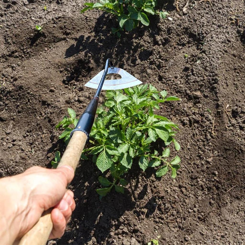 Ganzstahl Gehärtete Hohlgartenhacke, Langlebiges Langstiel Unkrautjätewerkzeug, Landwirtschaftliche Pflanzung, Auflockern des Bodens, Scharfes Unkrautzieherwerkzeug für die Gartenarbeit