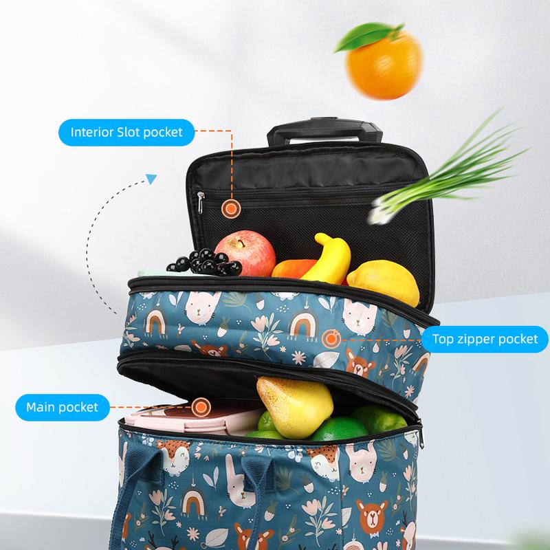 Telescopic Trolley Bag Supermarket Shopping Bag Folding Portable Lightweight Universal Wheel Travel Bag
