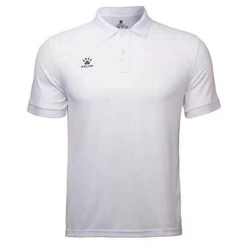 Kelme Men's Basic Golf Polo Shirt, Short Sleeve, Solid Color, Moisture-Wicking, Quick-Drying, Casual (White, Size L)