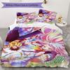 No Game No Life Pattern Bedding,Quilt Set Quilt Cover Pillowcase Home Birthday Gift(1 * Duvet Cover + 2 * Pillowcase, Without Core)_lx