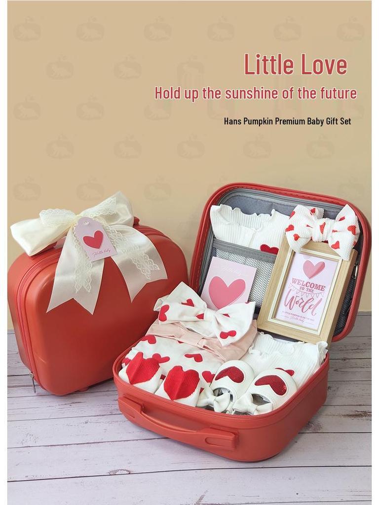 Red Heart Baby Gift Box: Festive Blessing for Newborns and Little Princesses - First Birthday, Hundred Days Celebration