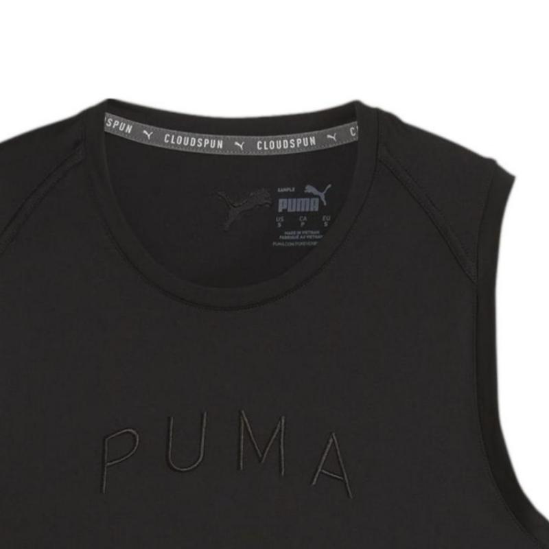 Puma Cloudspun Training Top With Letter Embroidery Casual Round Neck Sleeveless Vest Women Tops Black 524791-01