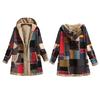 Women Overcoat Keep Warm Hooded Polyester Ethnic Pattern Winter Coat for Daily
