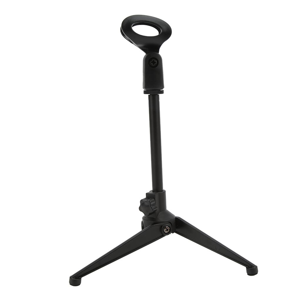 Adjustable Desktop Microphone Tripod Stand Holder Bracket Table Mic Holder with Mic Clip for Conference Live Broadcast