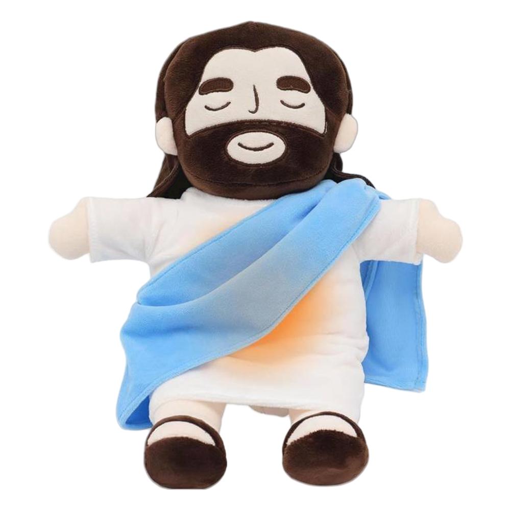 

Breathing Jesus Plush Toy 32cm Baby Soothing Stuffed Jesus Doll Comforting Music Sleeping Toy Easter Christmas Gifts for Kids синий