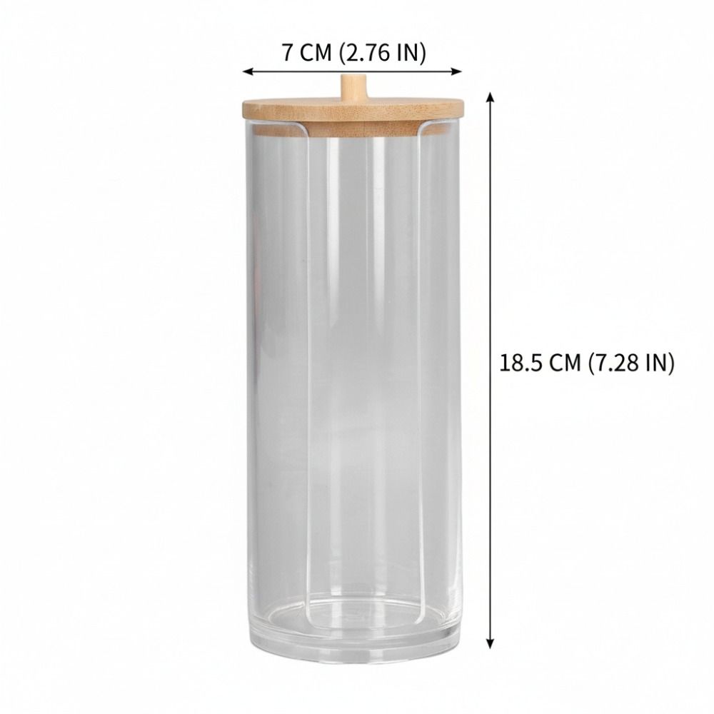 Transparent Makeup Cotton Swabs Holder PS Cosmetic Pads Container Cotton Rounds Holder  Bathroom