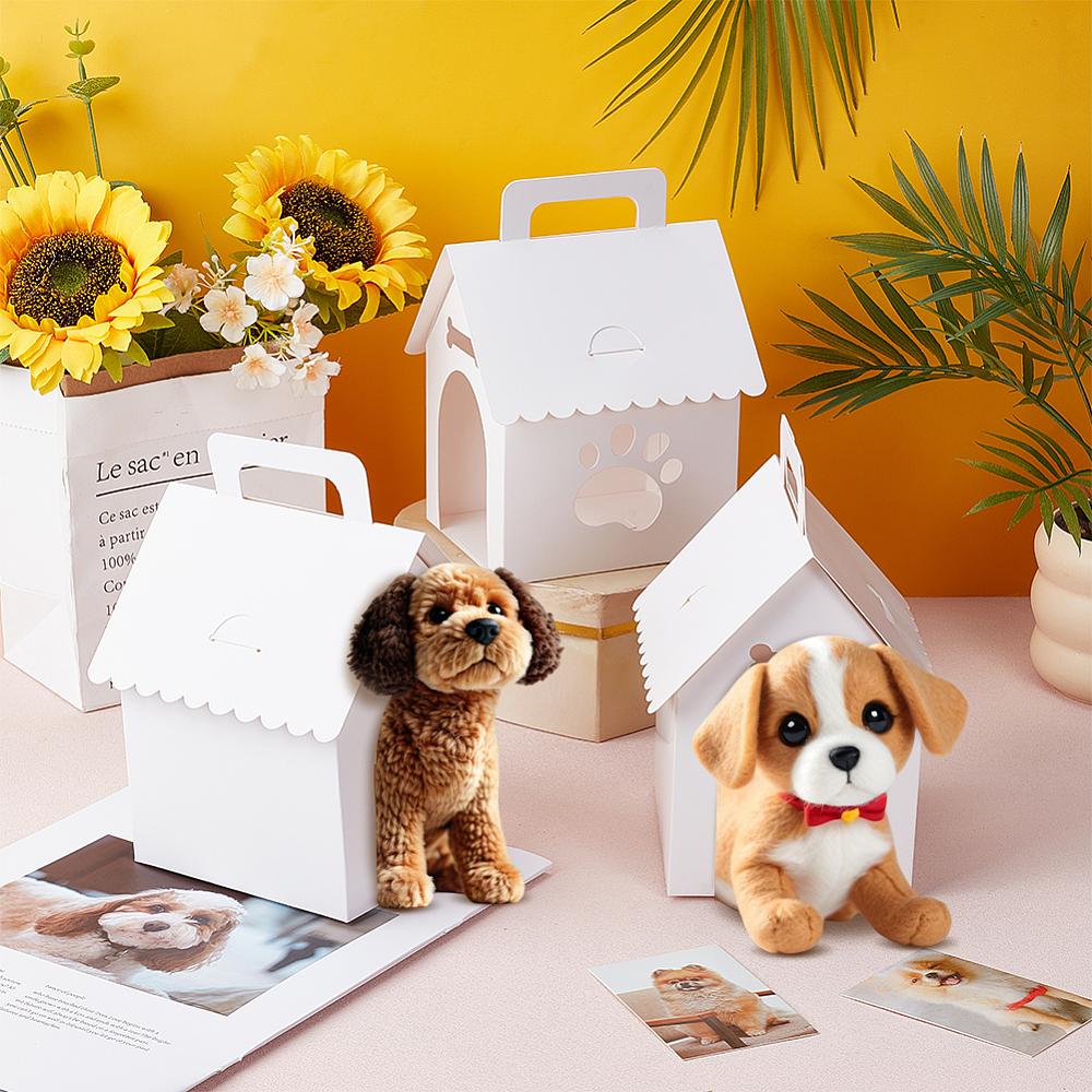 30pcs Paper Dog House Pretending Prop Decorations White 100x120x180mm