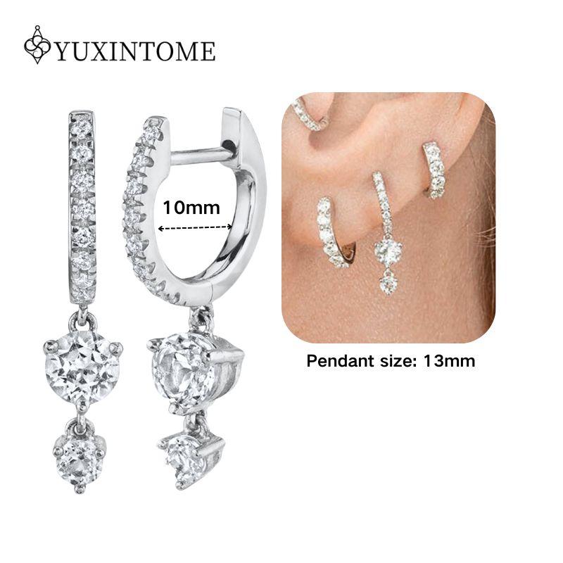 925 Silver Ear Needle Crystal White Zircon Silver Series Tassel Drop Earrings Luxury Fashion Party Jewelry Accessories