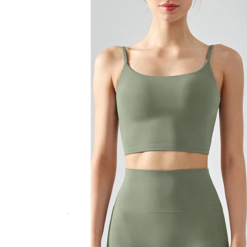 Summer New Yoga Vest Women Seamless Sports Bra Vest Style Square Collar Suspender Fitness Sports Bra