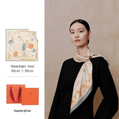 Wanshili 100% Mulberry Silk Large Square Scarf & Shawl