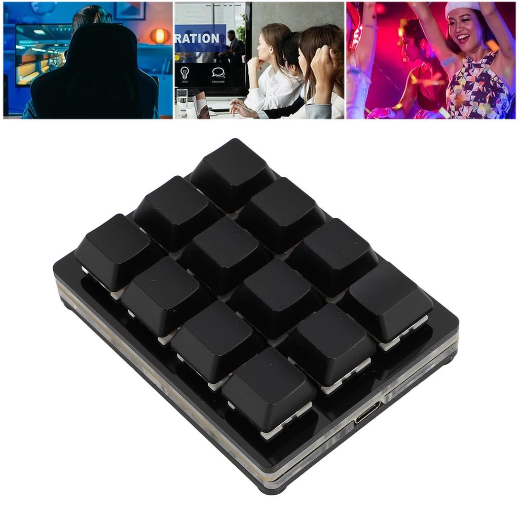 12 Key Mechanical Gaming Keyboard USB Wired RGB Red Programmable Macro Keyboard