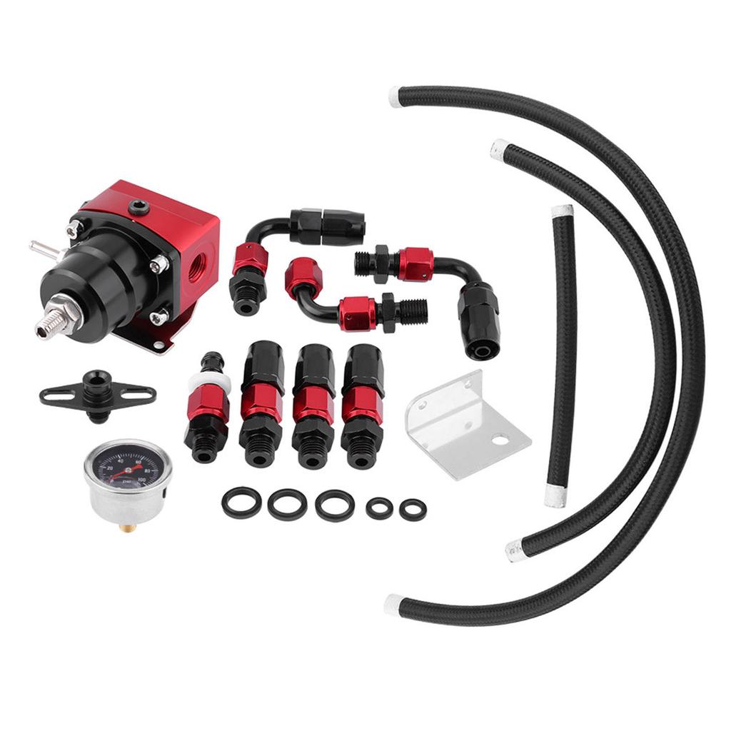 Fuel Pressure Regulator Kit Oil 0-100psi Gauge AN 6 Fitting End
