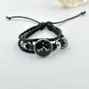 Luminous Sun & Moon Time Gem Unisex Vintage Leather & Beaded Bracelet