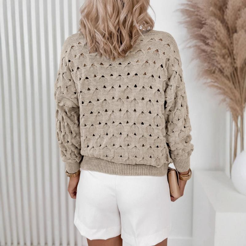 2025 Nový pletený kardigan Volný Tenký Vykrojený s výstřihem do V Dlouhý rukáv Bunda pro ženy