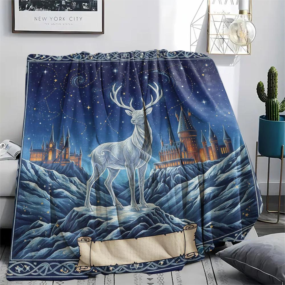 1 Manta de Franela con Estampado de Dibujos Animados, Alta Calidad, Cómoda para Todas las Estaciones, Decoración del Hogar, Calidez y Confort, Perfecta para Regalo de Navidad o Cumpleaños