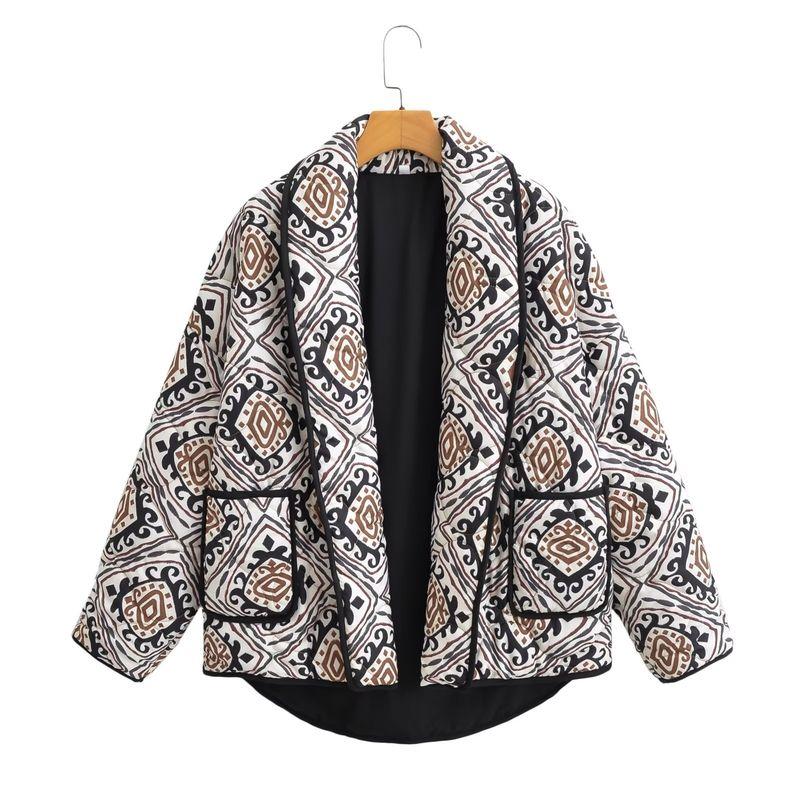 

Fashion Kaslead Print Loose Short Cardigan Flower color L