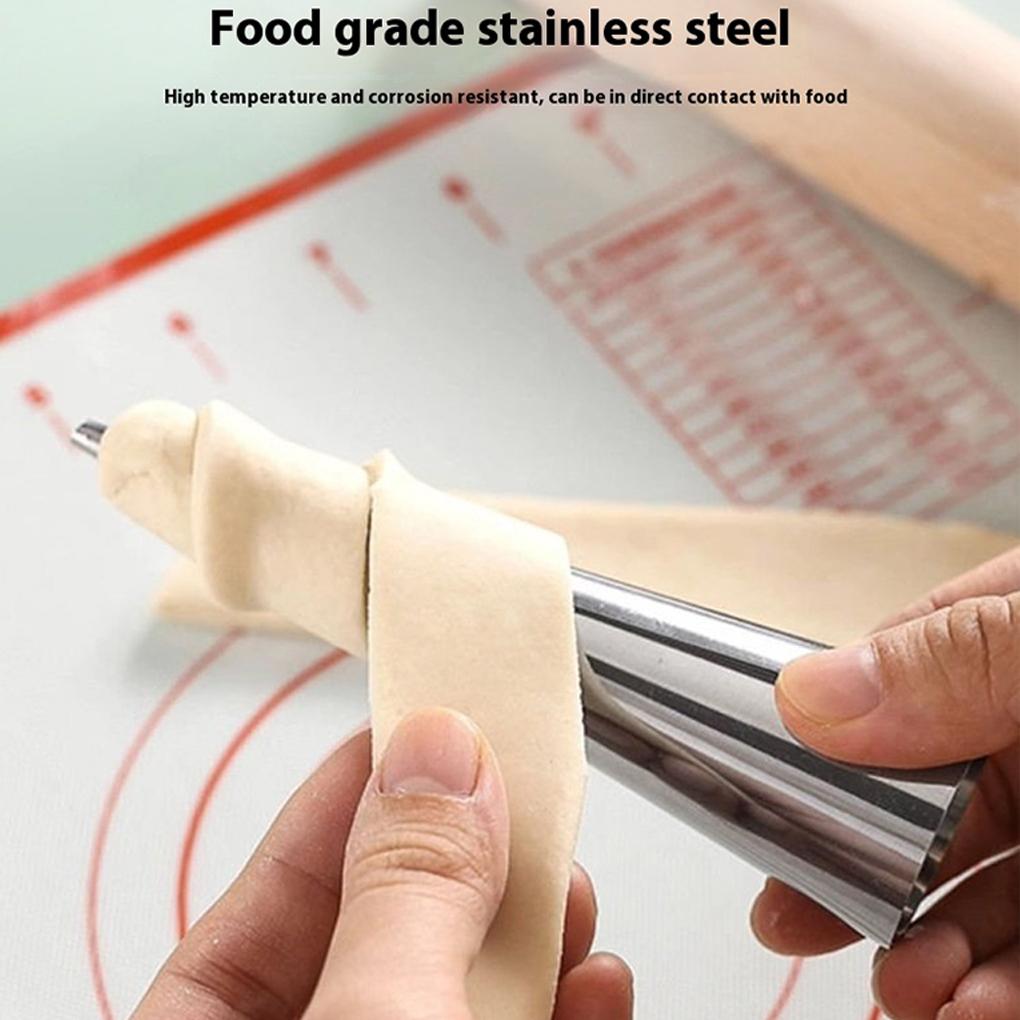 20PCS Croissant Molds Stainless Steel Round Tube Cone Tube Breads Mould Dessert Baking Tools Household Kitchen Bakery Gadgets