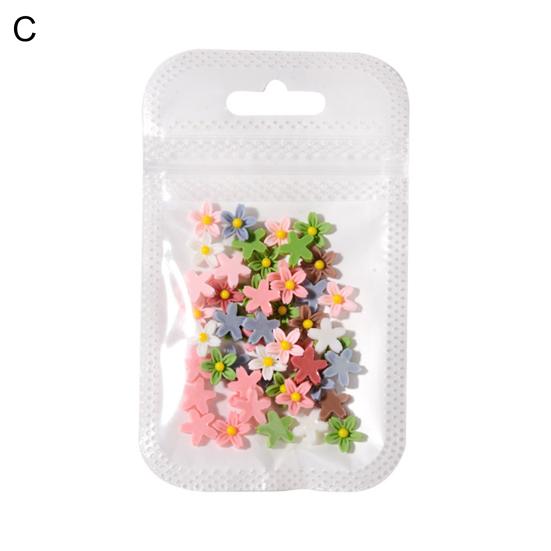 

50 шт. украшения для ногтей изысканной формы Водонепроницаемая смола Яркие цветные 3D мини-подвески в форме цветка для ногтей C