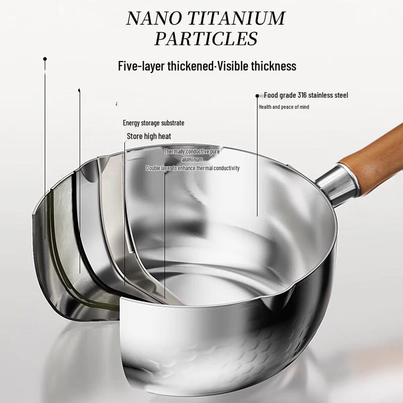 Balder 20CM 316 Stainless Steel Yukihira Pot with Lid