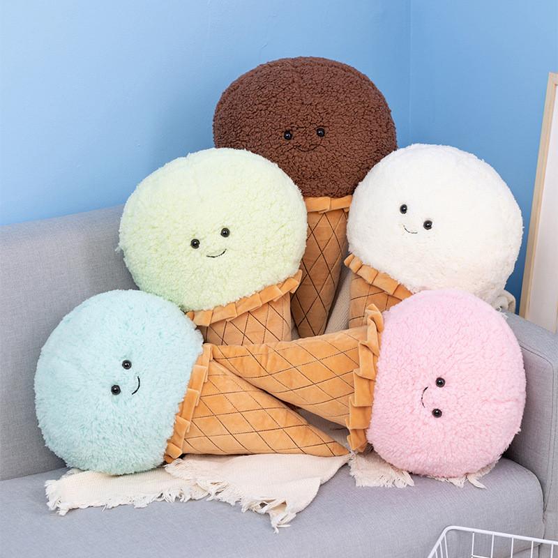 Ice Cream Plush Toys Cartoon Fill Doll Macaroon Xmas Gift Toys Ornament Stuffed