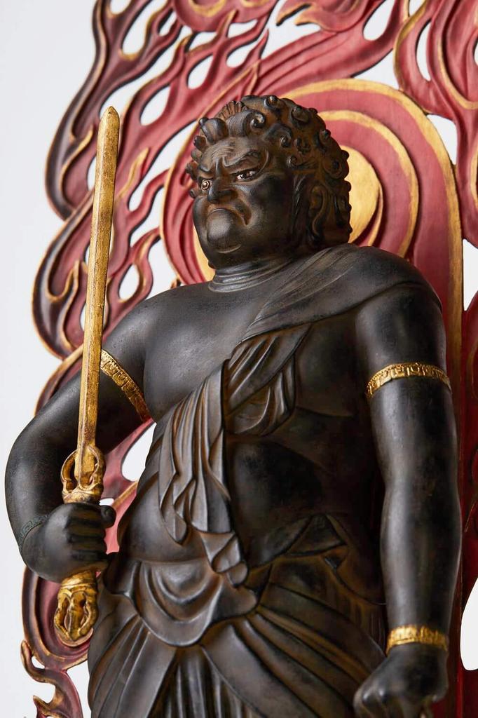 Ismu Standard Fudo Myoo Standing Statue Fudo Myouou Ryuzo Buddha Statue Figure Ismu Buddha Statue Buddha Healing Peaceful Decorative Buddha Statue