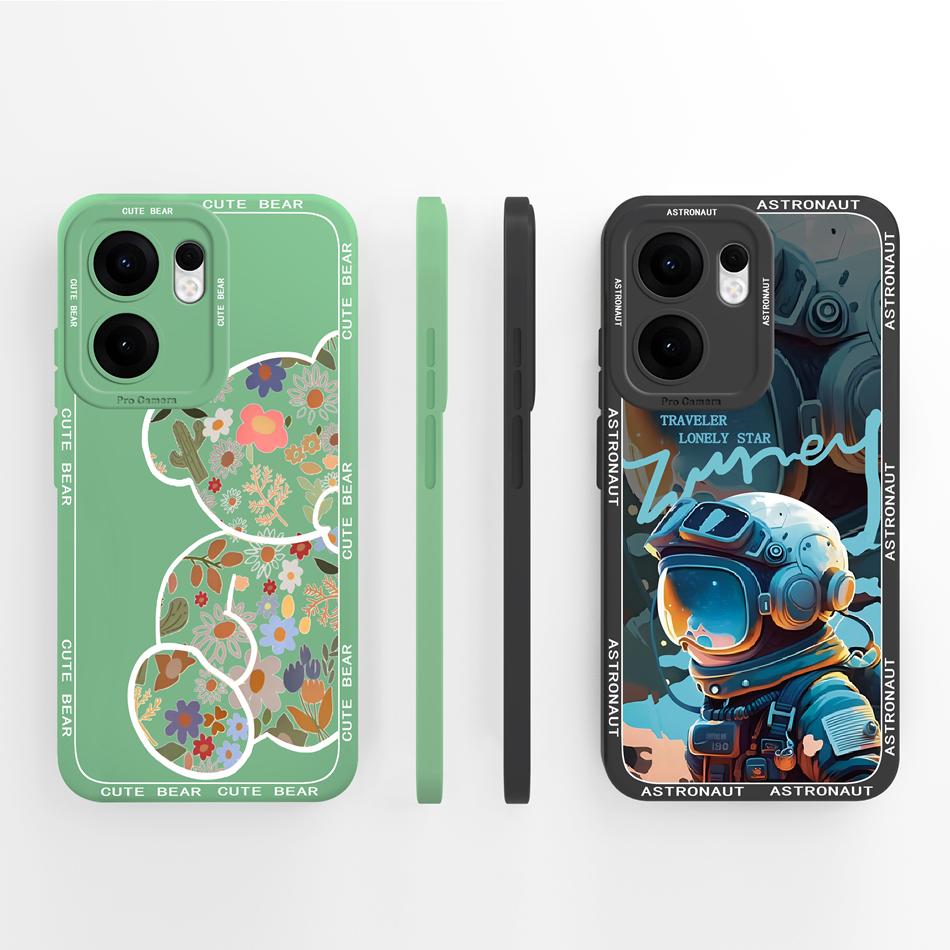 For Oppo Reno 13F Case Cute Panda Funda Soft Liquid Silicone High Quality Back Cover For Oppo Reno 13 F Reno13F 4G 5G Phone Case