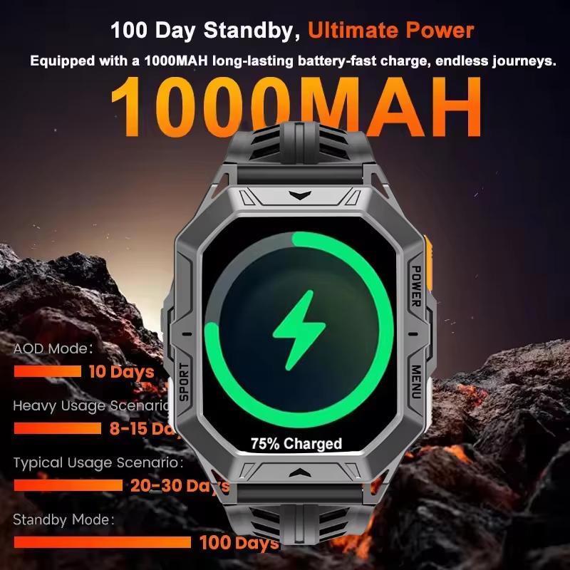 2025 New Smartwatch 1000mAh Battery 2.13-inch AMOLED Screen Men's Watch Compass 10ATM Waterproof Bluetooth Call Sports Smartwatches