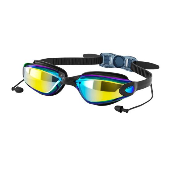 Gafas de Natación para Adultos con Tapones para los Oídos Impermeables Sin Fugas Antivaho Protección UV Lente Transparente Hombres Mujeres Gafas de Silicona Equipo de Buceo Snorkel