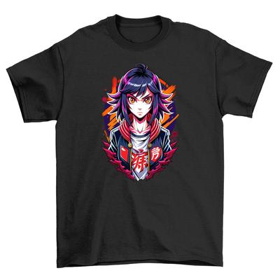 Anime Fierce Girl T-shirt - Unleash Your Inner Warrior! Funny Tee, Unisex Printe
