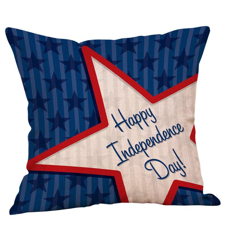 Independence Day Linen Pillowcase - Polyester Sofa and Car Cushion