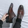 Fashion Leather Shoes for Men Gentleman Oxfords Lace Up Male Wedding Party Office Work Shoes Elegant Designer Brand Dress Shoes for Men