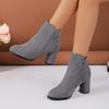 Fashion Women Ankle Boots Large Size Fashion Pointed Shoes for Women Side Zipper Stretch Middle Heel Short Boots Women Botas De Mujer