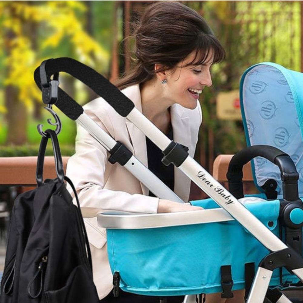 Storage Bag Hooks Car Hook Loop Rotate 360 Degree Baby Stroller Hook Baby Pram Hooks Cartoon Bear