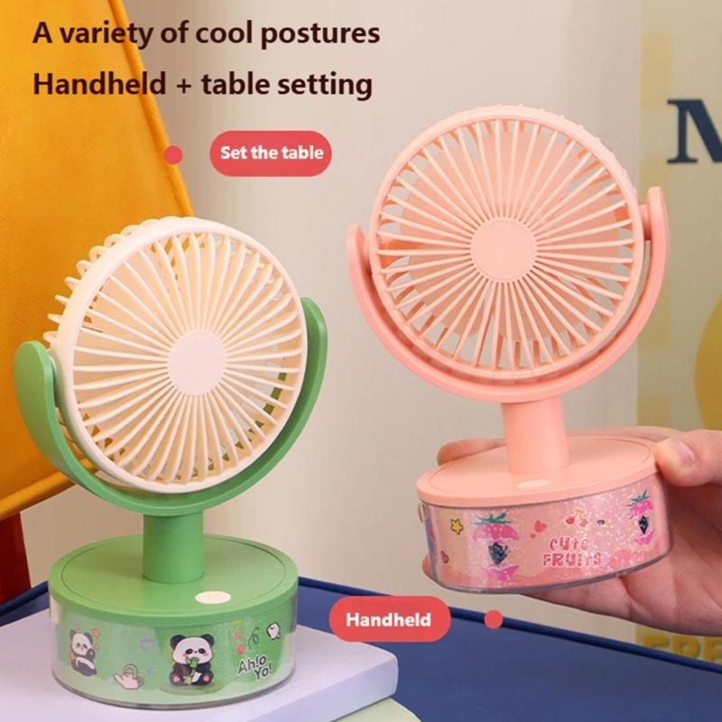 Practical Small Cooling Fan Air Circulation Fan with Adjustable Speed & Light Suitable for Indoor Desk Table Mounting