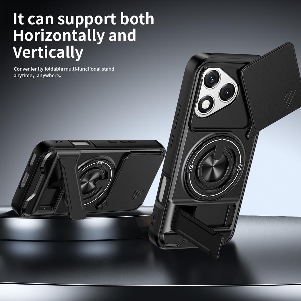 Funda for Honor 400 Lite Case Rotatable Slide Camera Protection Ring Stand Shockproof Cover Capa Funda