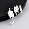 Korean Asymmetrical Catfish & Kitten Stud Earrings for Women