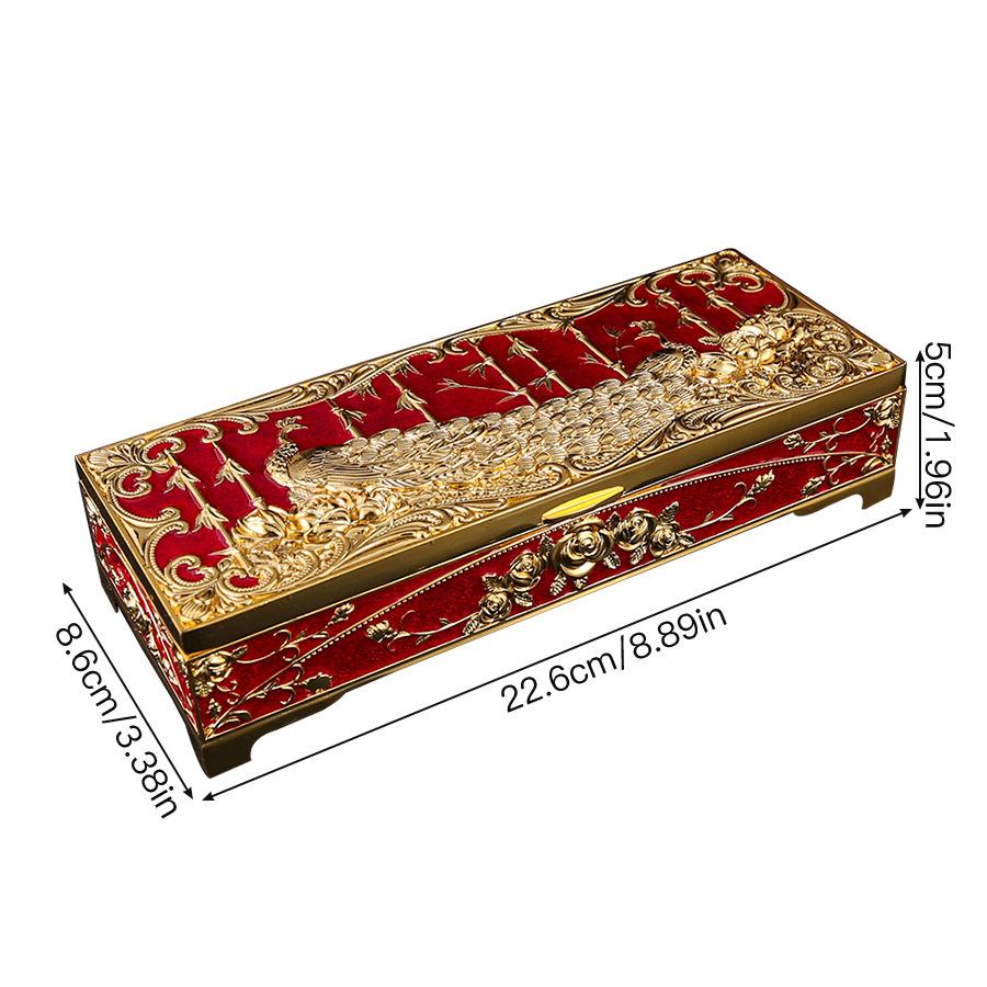 Large Capacity Peacock Jewelry Storage Box High-end Delicate European Jewelry Box Ring Necklace Bracelet Jewelry Storage Box