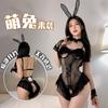 Sexy Lingerie Playful Bunny Seductive Thin Bare Chest Sexy Open Crotch Lace Perspective Pajamas Women's Uniform Suit